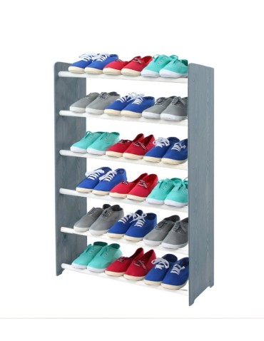 Regał na buty RBS-6-65 · ciemnografitowe boki · białe poprzeczki
