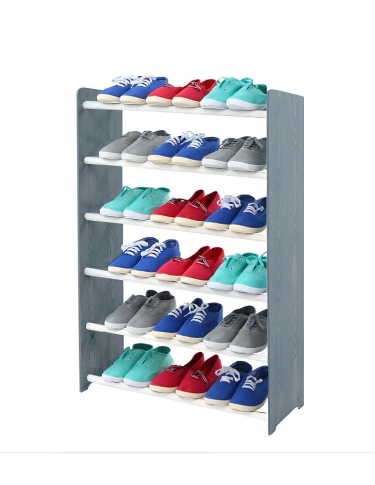 Regały na buty/ szafki otwarte RBS - Regał na buty RBS-6-65 · ciemnografitowe boki · białe poprzeczki - produkt MODO24.PL 1