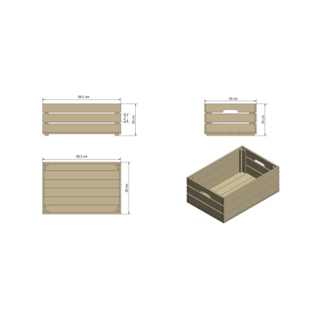 Zestaw 4 skrzynek surowych SD-3-60x40