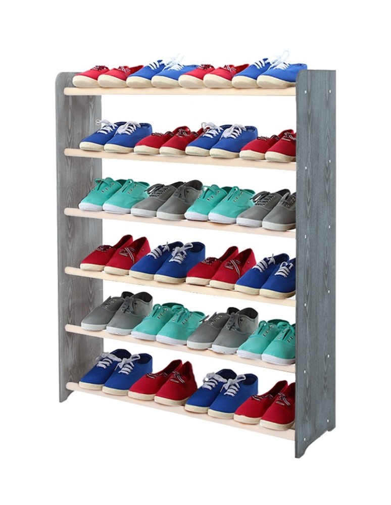 Regały na buty/ szafki otwarte RBS - Regał na buty RBS-6-90 ciemnografitowy dekor i biel - produkt MODO24.PL 1