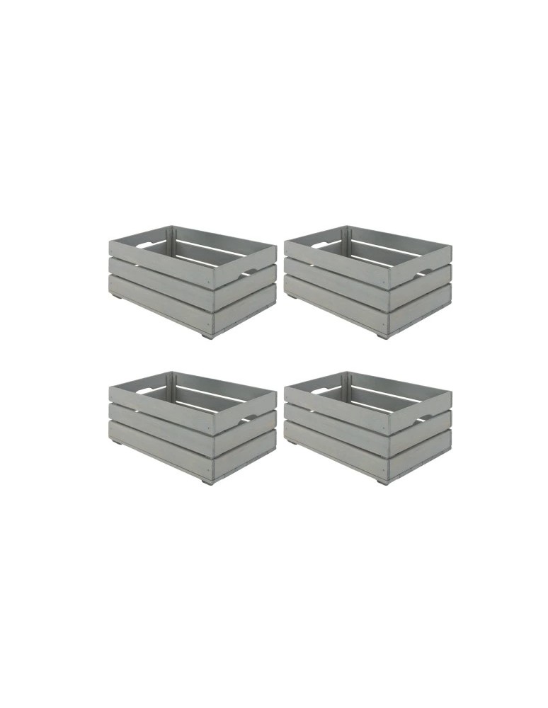Skrzynki drewniane - Zestaw 4 skrzynek szarych SD-3-60x40 - produkt MODO24.PL 1