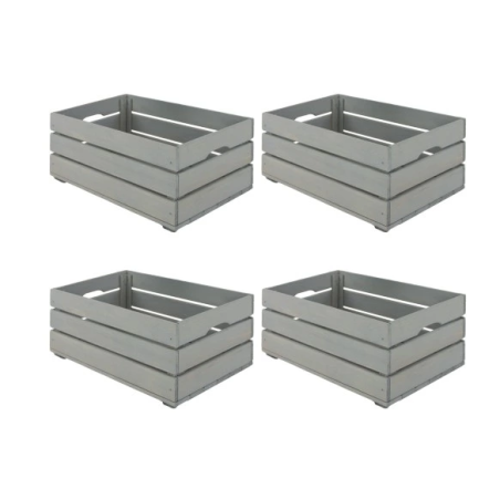 Zestaw 4 skrzynek szarych SD-3-60x40