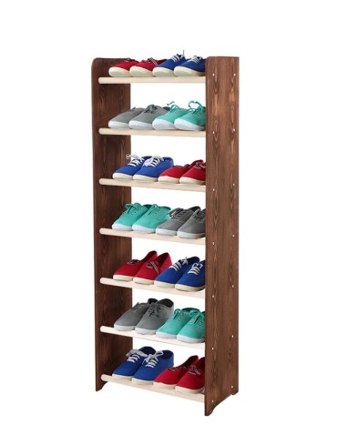 Regał na buty RBS-7-45 w kolorach biel i ciemny brąz