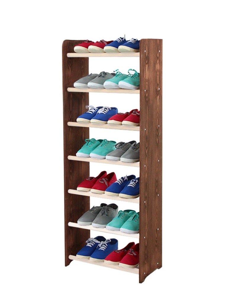 Regały na buty/ szafki otwarte RBS - Regał na buty RBS-7-45 w kolorach biel i ciemny brąz - produkt MODO24.PL 1