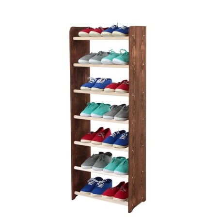 Regał na buty RBS-7-45 w kolorach biel i ciemny brąz