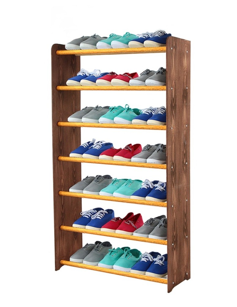 Regały na buty/ szafki otwarte RBS - Regał na buty RBS-7-65 w kolorach brązowym i olchowym - produkt MODO24.PL 1