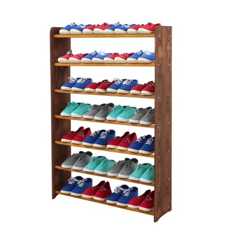 Regał na buty RBS-7-90 · boki w brązowym dekorze · drążki w kolorze olchy