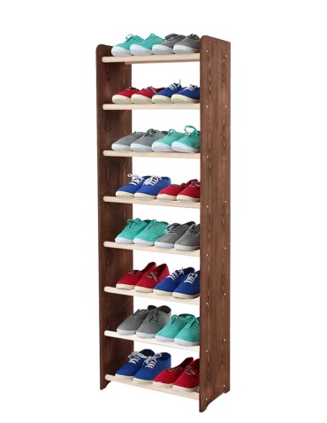 Regał na buty RBS-8-45 biel i ciemny brąz