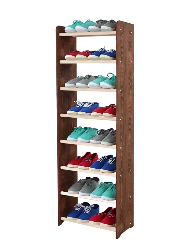 Regały na buty/ szafki otwarte RBS - Regał na buty RBS-8-45 biel i ciemny brąz - produkt MODO24.PL 1