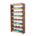 Regał na buty RBS-8-65 · boki dekor brązowy · szczebelki kolor olchowy
