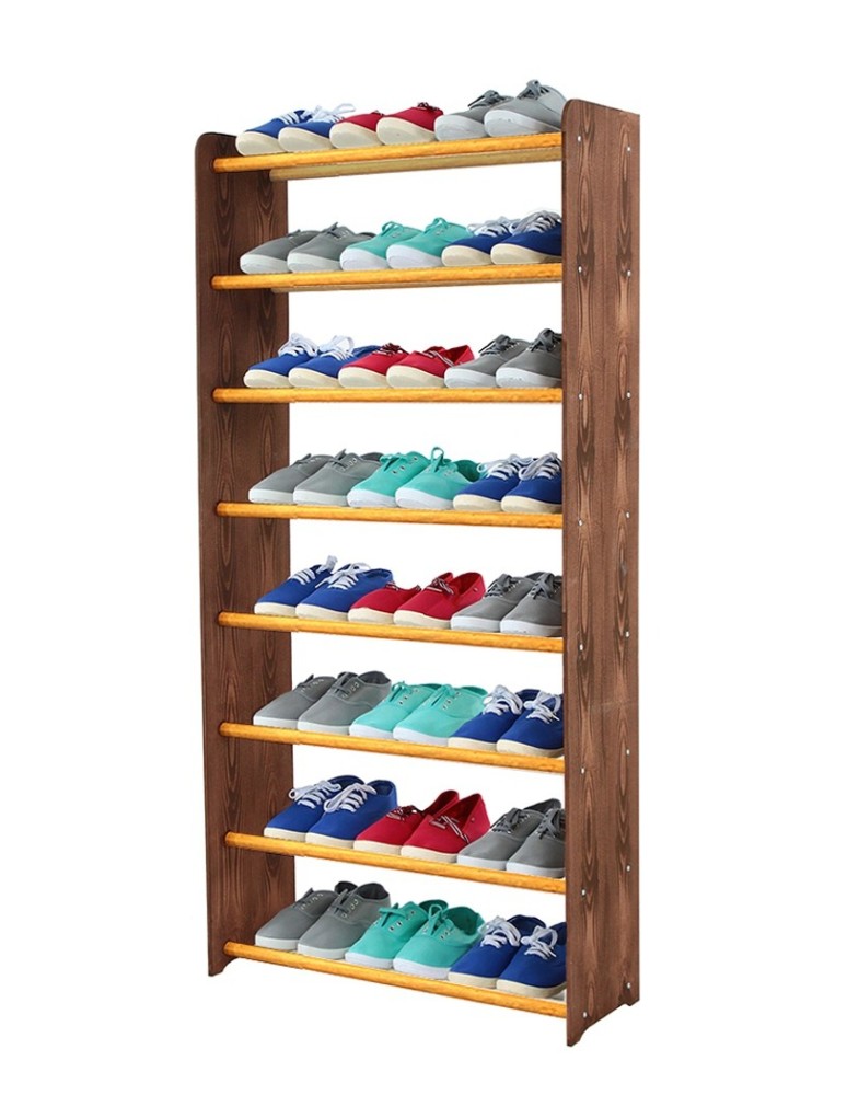 Regały na buty/ szafki otwarte RBS - Regał na buty RBS-8-65 · boki dekor brązowy · szczebelki kolor olchowy - produkt MODO24.PL 1