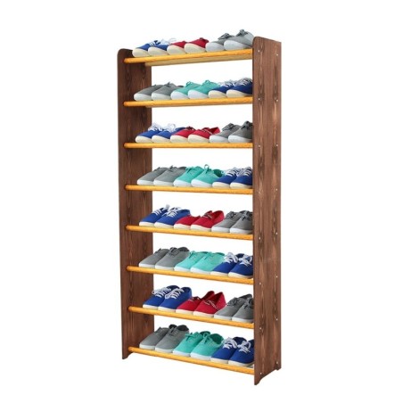 Regał na buty RBS-8-65 · boki dekor brązowy · szczebelki kolor olchowy