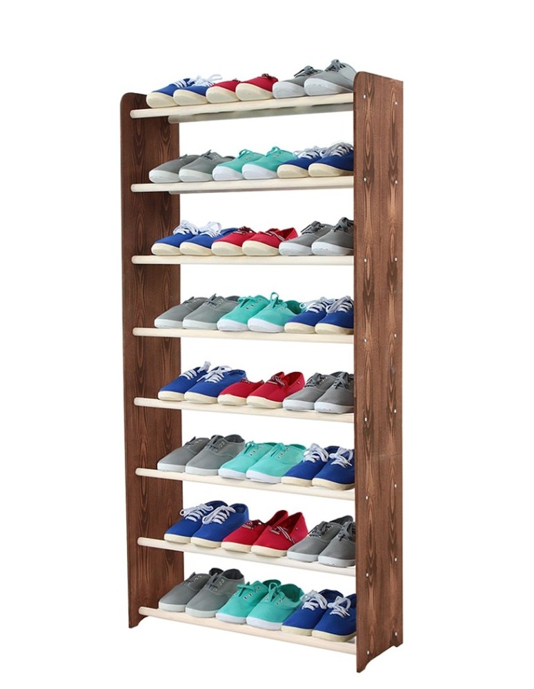 Regały na buty/ szafki otwarte RBS - Regał na buty RBS-8-65 biało - brązowy - produkt MODO24.PL 1