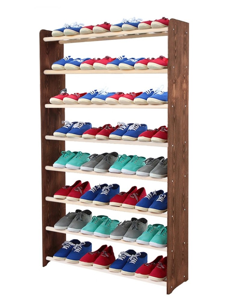 Regały na buty/ szafki otwarte RBS - Regał na buty RBS-8-90 ciemny brąz i biel - produkt MODO24.PL 1