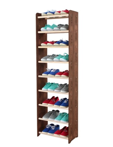 Regał na buty RBS-9-45 · brązowe boki · olchowe szczebelki
