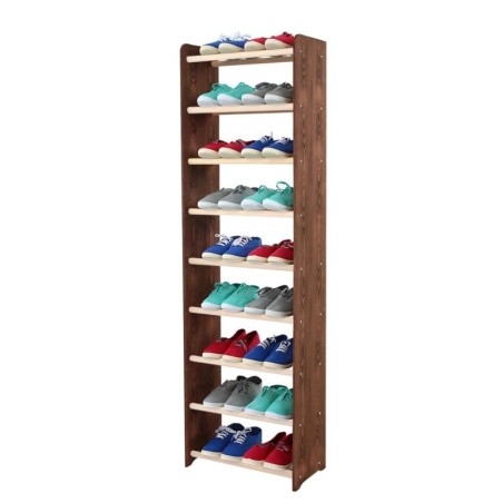Regał na buty RBS-9-45 · brązowe boki · olchowe szczebelki