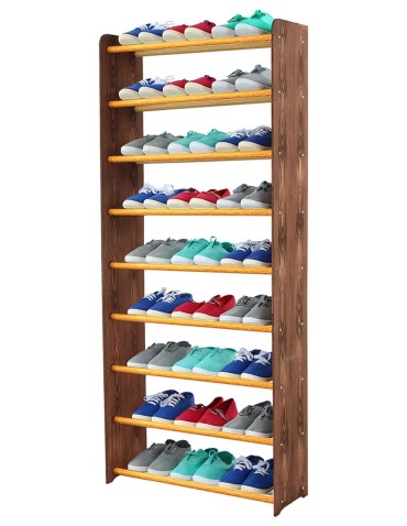 Regał na buty RBS-9-65 · olchowe drążki · brązowe boki