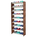 Regał na buty RBS-9-65 · białe drążki · brązowe boki