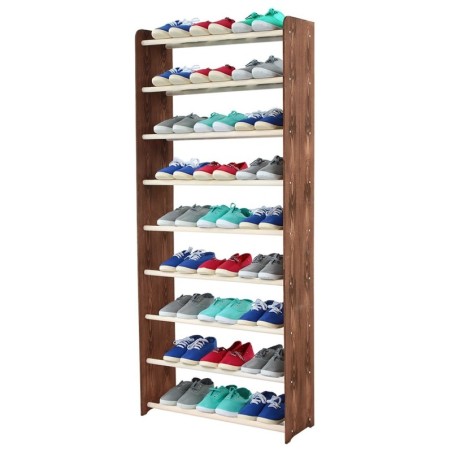 Regał na buty RBS-9-65 · białe drążki · brązowe boki