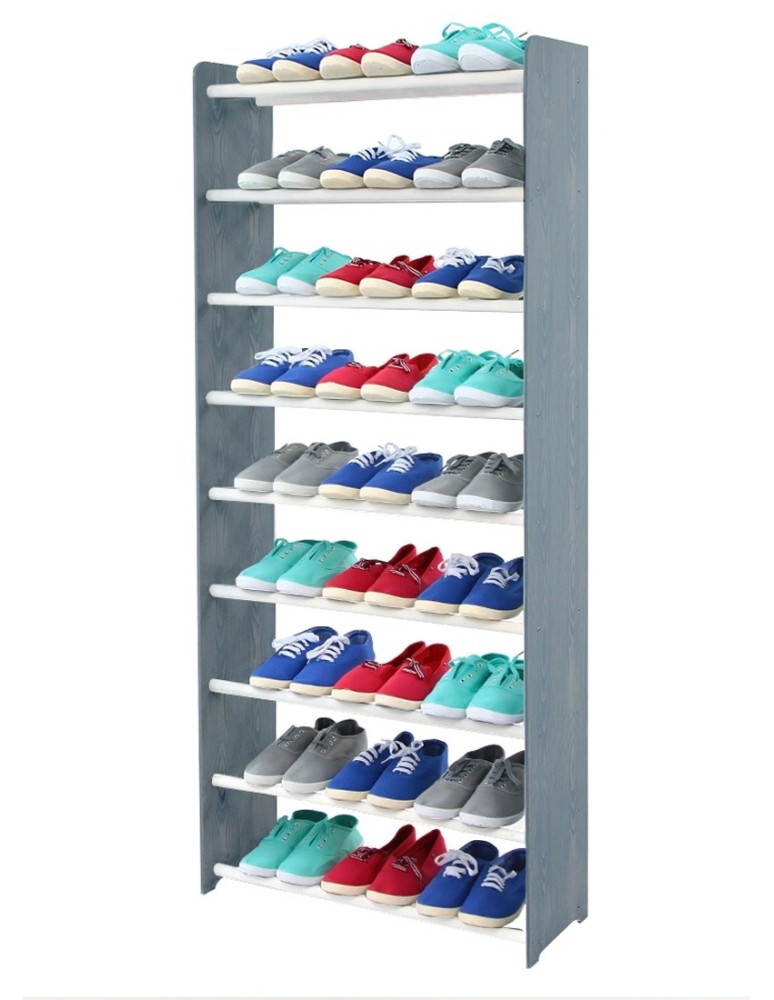 Regały na buty/ szafki otwarte RBS - Regał na buty RBS-9-65 · białe szczebelki · grafitowe boki - produkt MODO24.PL 1