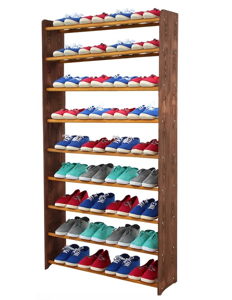 Regały na buty/ szafki otwarte RBS - Regał na buty RBS-9-90 · olchowe szczebelki · brązowe boki - produkt MODO24.PL 1