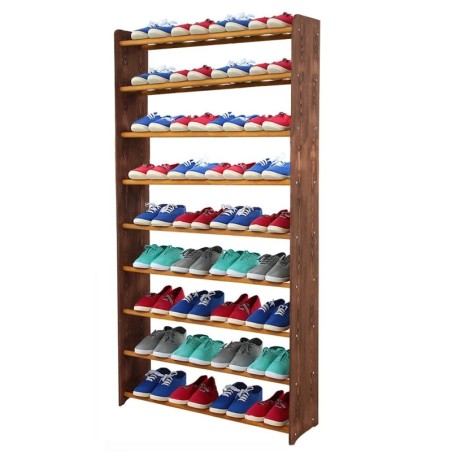 Regał na buty RBS-9-90 · olchowe szczebelki · brązowe boki