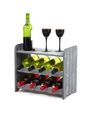 Stojaki na wino RW16 do butelek - Regał na wino RW-16-8P Ciemny grafit dekor - product 4