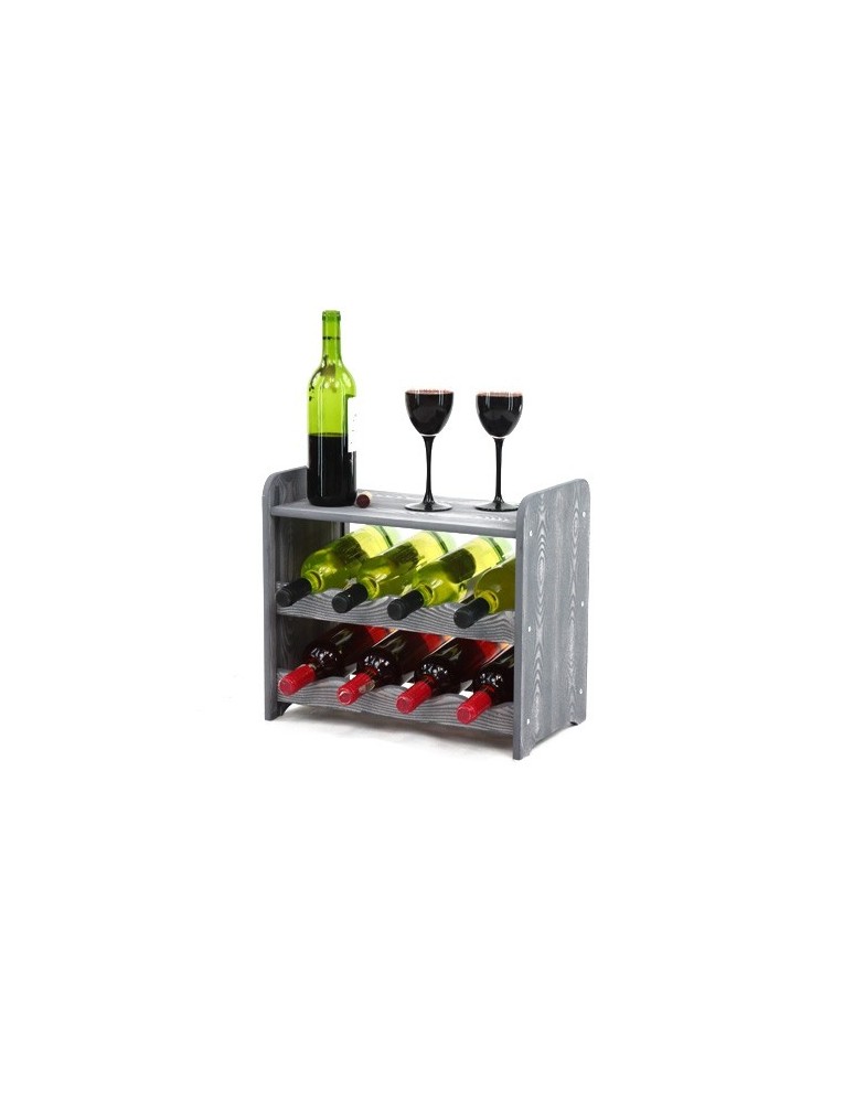 Stojaki na wino RW16 do butelek - Regał na wino RW-16-8P Ciemny grafit dekor - product MODO24.PL 4