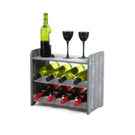 Regał na wino RW-16-8P Ciemny grafit dekor