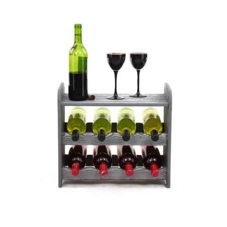 Regał na wino RW-16-8P Ciemny grafit dekor