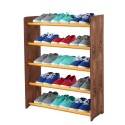 Regał na buty RBS-5-65 · brązowe boki · drążki w kolorze olchy