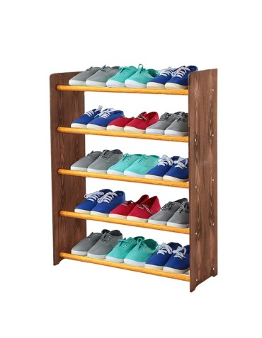 Regał na buty RBS-5-65 · brązowe boki · drążki w kolorze olchy