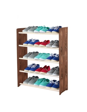 Regał na buty RBS-5-65 sosna ciemny brąz dekor, biały