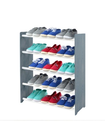 Regał na buty RBS-5-65 sosna ciemny graf dekor, biały