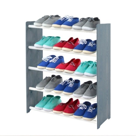 Regał na buty RBS-5-65 sosna ciemny graf dekor, biały