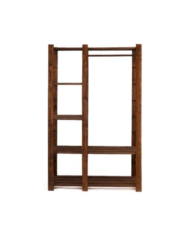 Regał sosnowy B-25 170x110x38, 5 półek ażurowych brązowy - product 2