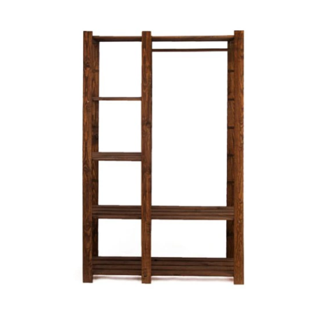 Regał sosnowy B-25 170x110x38, 5 półek ażurowych brązowy