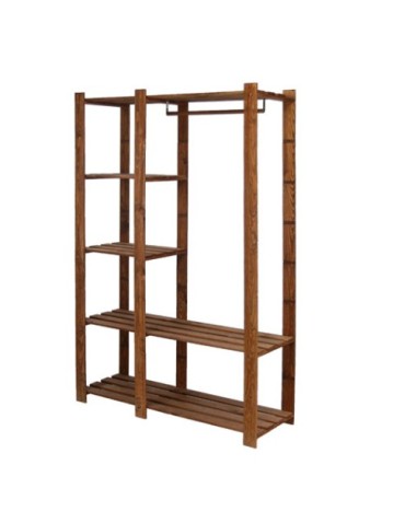 Regał sosnowy B-25 170x110x38, 5 półek ażurowych brązowy