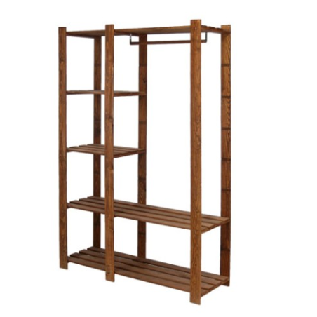 Regał sosnowy B-25 170x110x38, 5 półek ażurowych brązowy