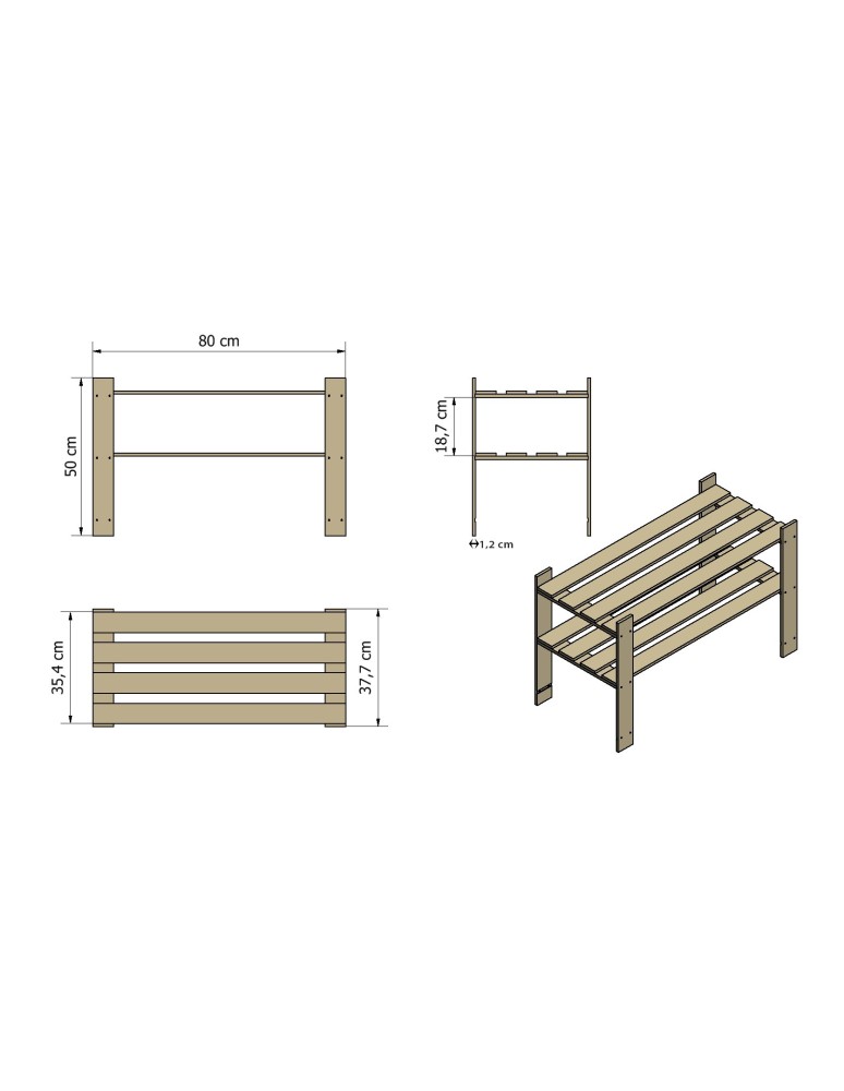 regały seria B - Niski regał drewniany B-07 - product MODO24.PL 4