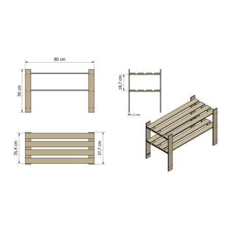 Niski regał drewniany B-07