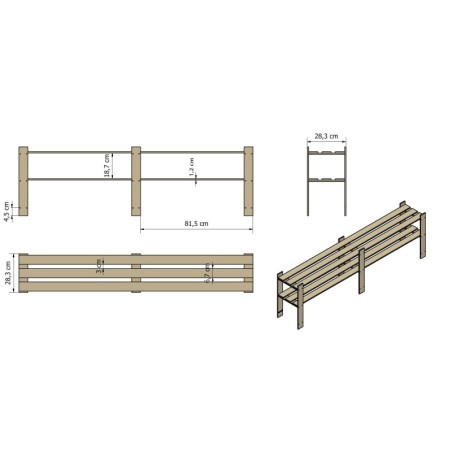 Regał drewniany B-04