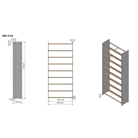 Regał na buty RBS-9-65 sosna
