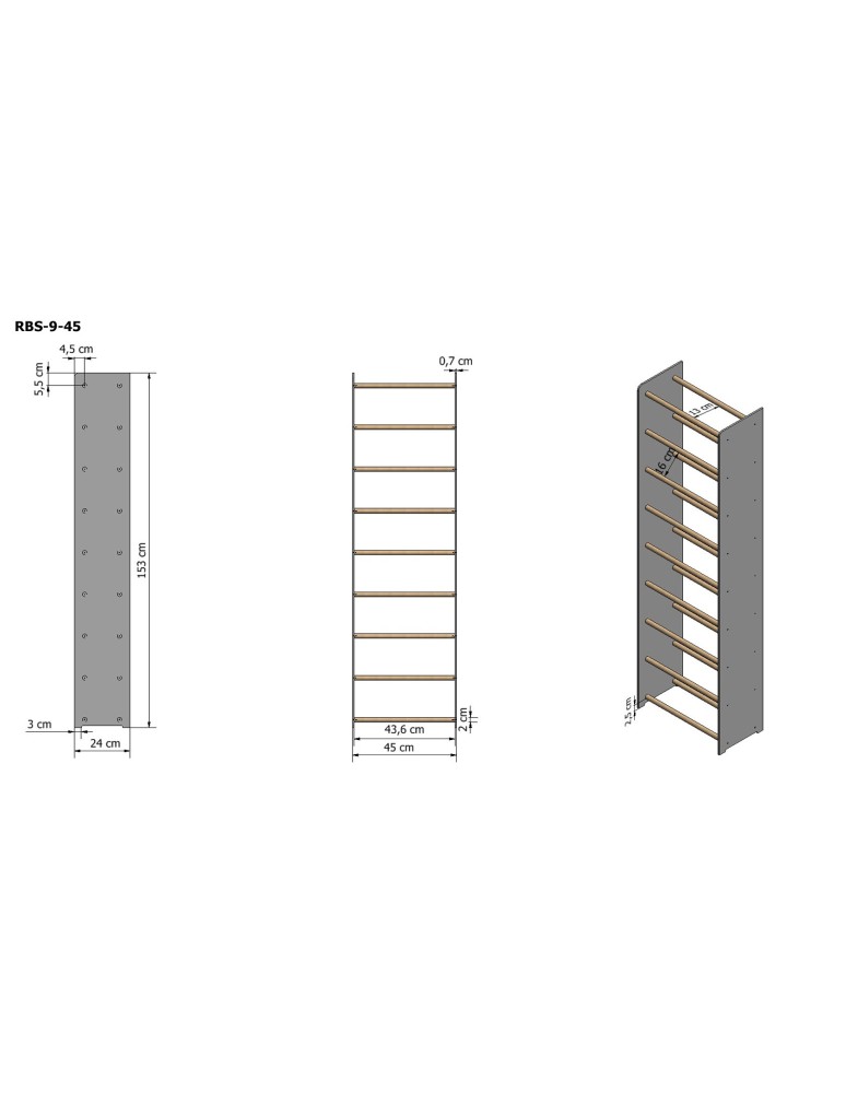 Regały na buty/ szafki otwarte RBS - Regał na buty RBS-9-45 sosna - product MODO24.PL 4