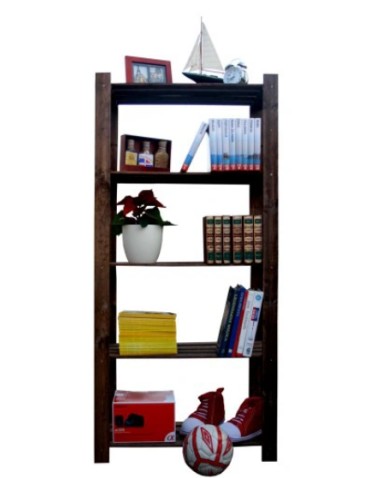 Pięciopółkowy regał sosnowy B-24 170x80x38, w kolorze brązowym