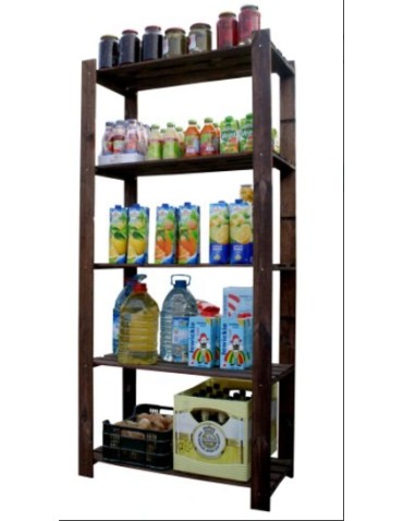 Pięciopółkowy regał sosnowy B-24 170x80x38, w kolorze brązowym - product 2