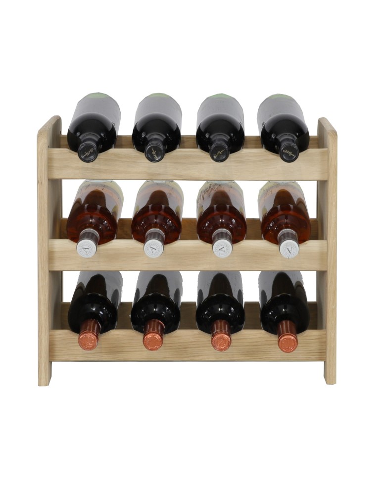 Seria RW-22 - Regał dębowy na 12 butelek · RW-22-12 · lite drewno w stanie surowym - product MODO24.PL 2