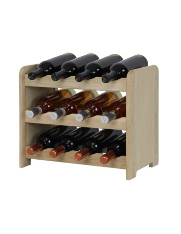 Regał dębowy na 12 butelek · RW-22-12 · lite drewno w stanie surowym