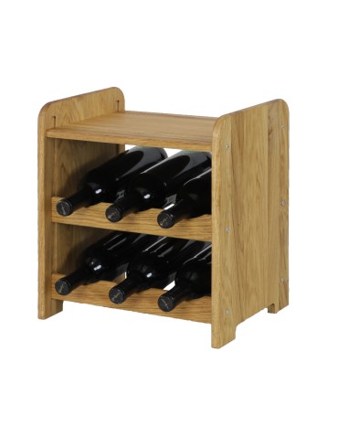 Dębowy regał winiarski · RW-22-6P · olejowany · kolor brązowy