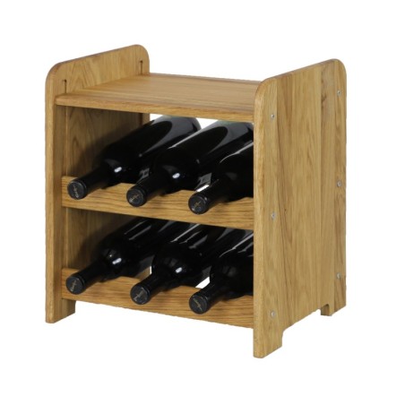 Dębowy regał winiarski · RW-22-6P · olejowany · kolor brązowy